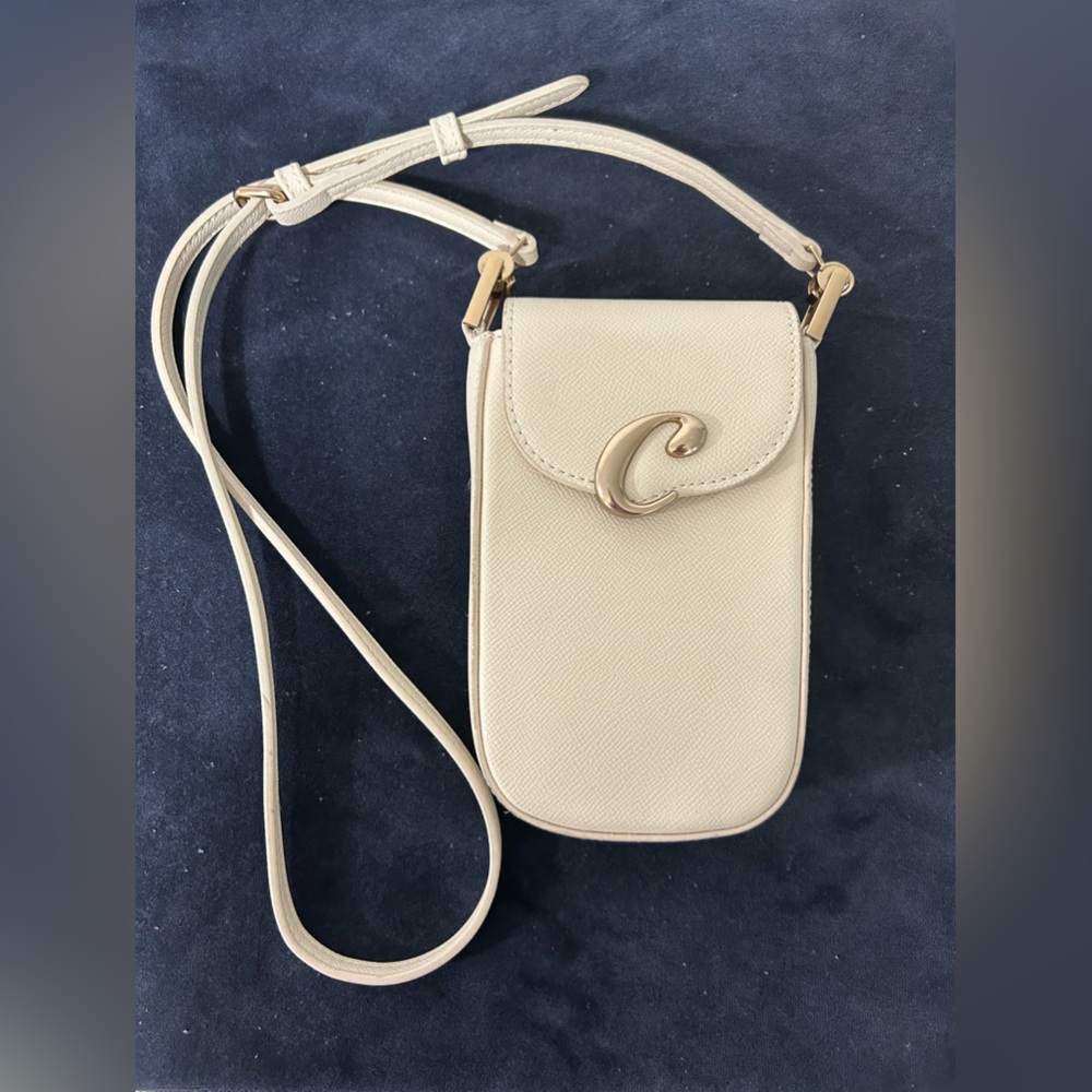 CC DOUBLE O cream crossbody bag